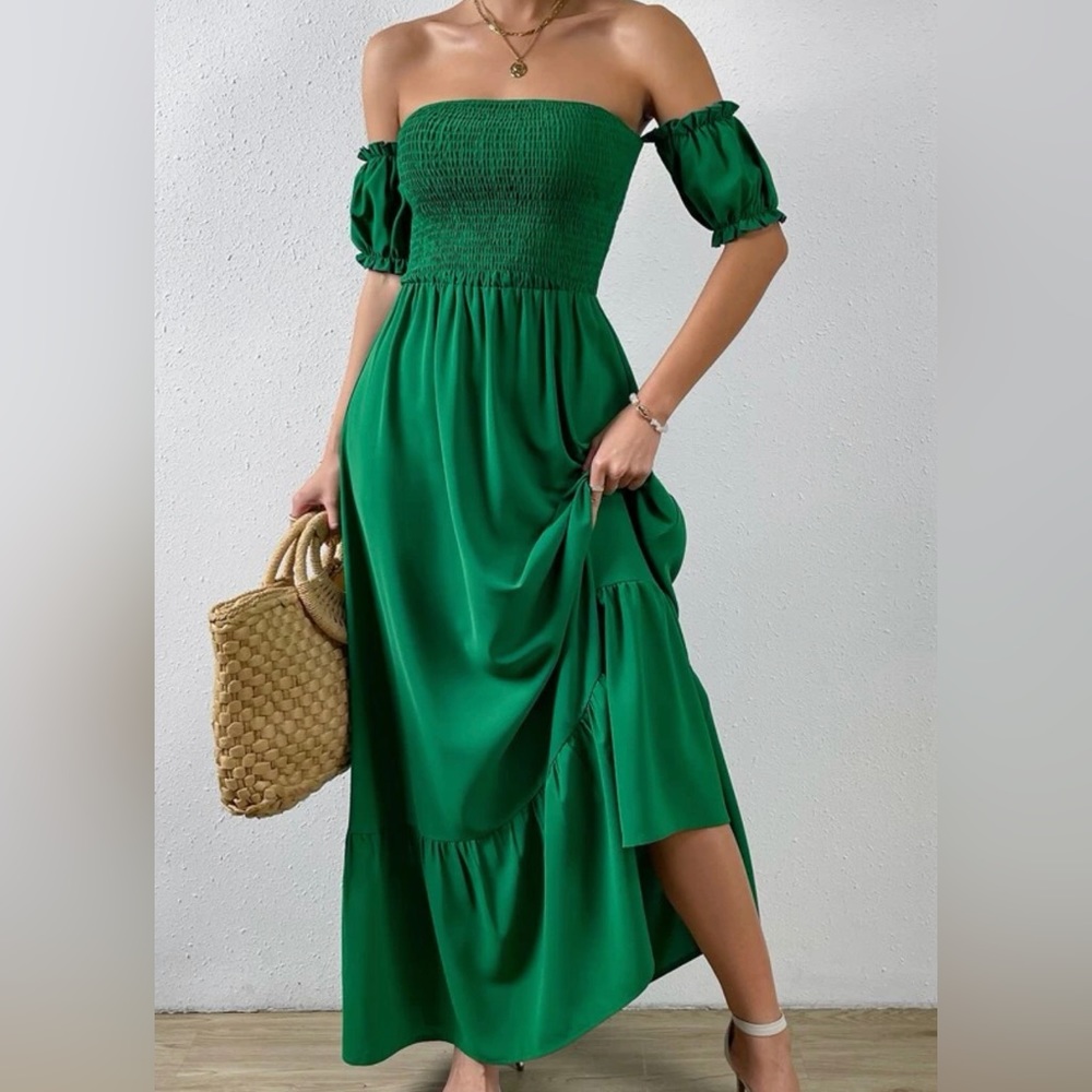 Shein green vacation dress